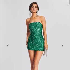 Retrofete Heather Sequin Dress in green